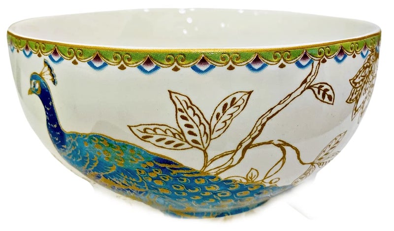 222 Fifth Replacement 5.5 "" Diameter Salad Cereal Bowl PEACOCK GARDEN (quantity: 1 New Bowl) - Image 2